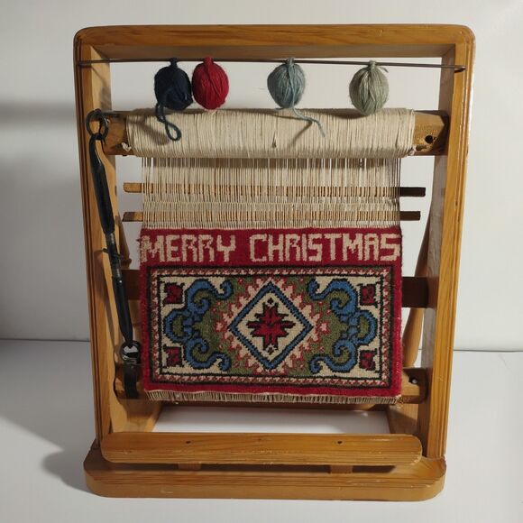 Vintage Mini Rug Weaving Loom Salesman Sample Display Model 11x14” Beautiful - Picture 1 of 13
